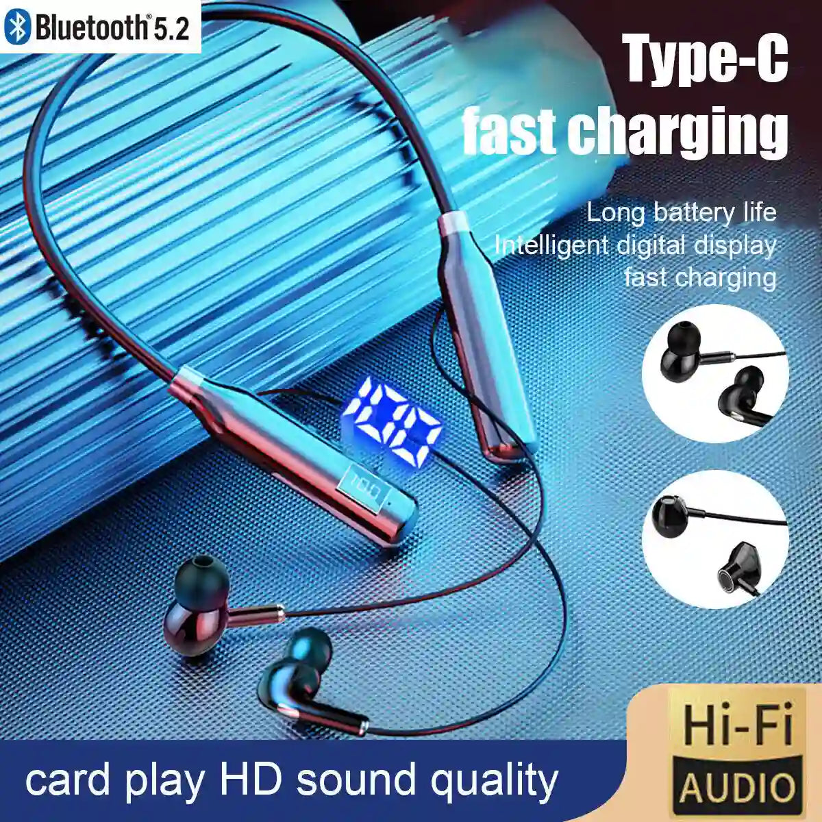 Digital Wireless Bluetooth 5.3 Headphones With Memory Card Supported